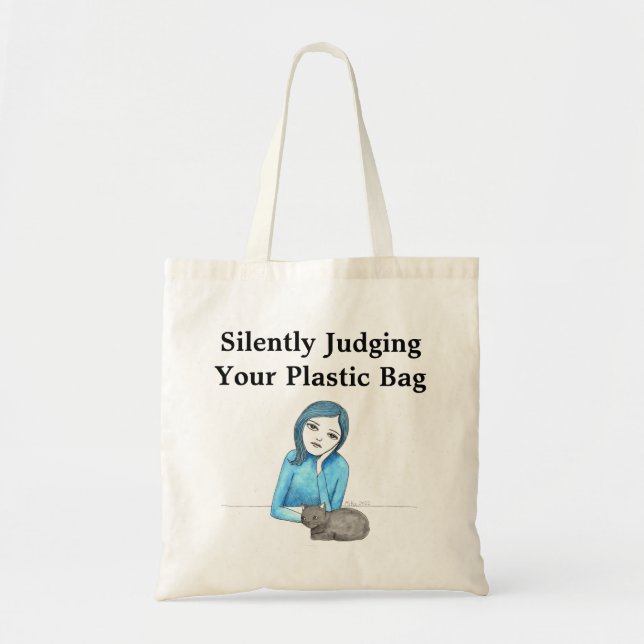 Tote Bag Juger en silence Plastic amusant environnementalis (Devant)