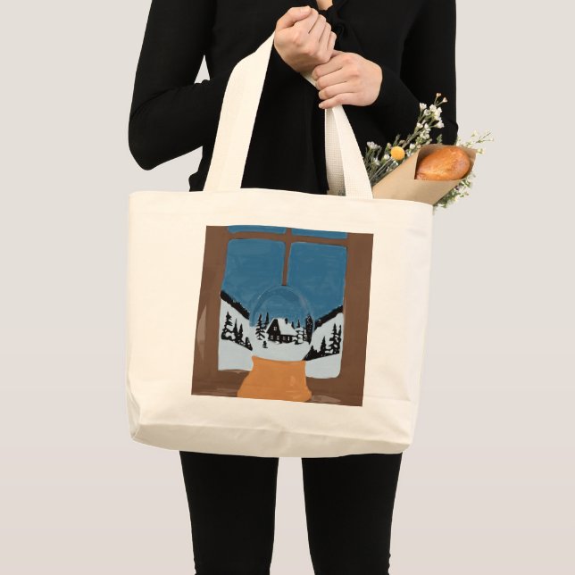 Tote Bag Jumbo Hivernal - Boule à Neige Stoffbeutel (Vorderseite (Produkt))