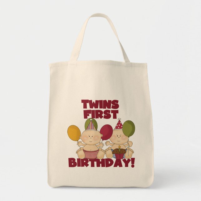 Tote Bag Jumeaux 1er anniversaire - T-shirts et cadeaux pou (Devant)