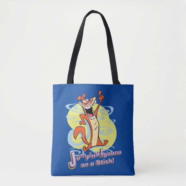 Tote Bag Jumping Igauna on a Stick!™ (Devant)