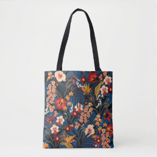 Tote Bag Jungle Chic : Bleu foncé Exotique.