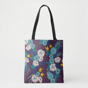Tote Bag jungle florale avec serpents sans couture motif, t