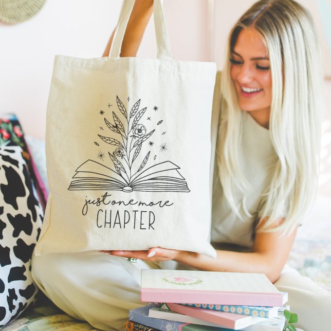 Tote Bag Juste Un Chapitre De Plus Fleurissant Livre Floral (Créateur téléchargé)
