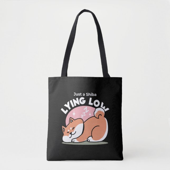 Tote Bag Juste un Shiba allongé bas : mignonne conception S (Devant)