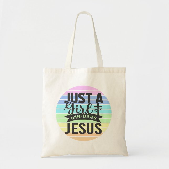 Tote Bag Juste une fille qui aime Jésus (Devant)