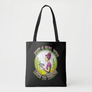 Tote Bag Juste une fille qui aime lancer   Disk Golf