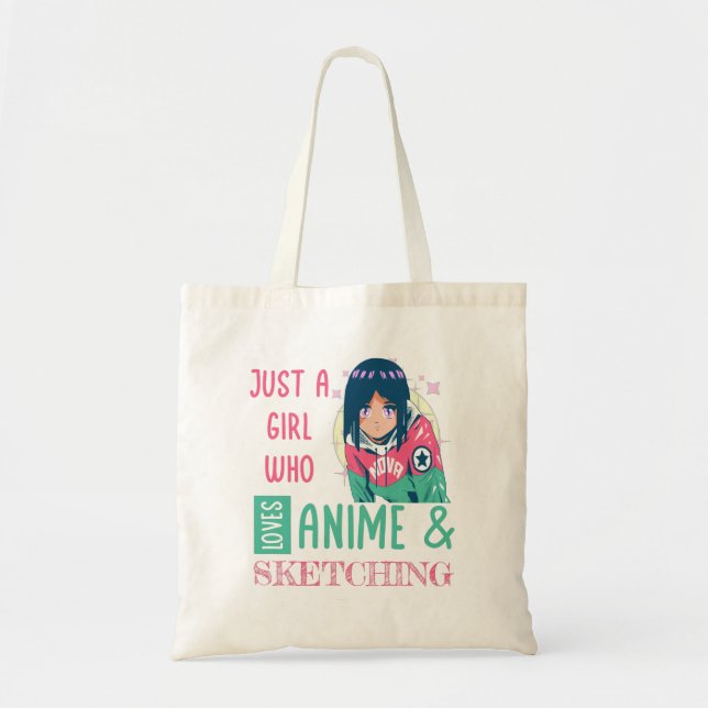 Tote Bag Juste une fille qui aime l'anime et le dessin (Devant)