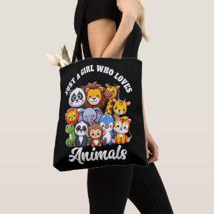 Tote Bag Juste une fille qui aime les animaux sauvages mign