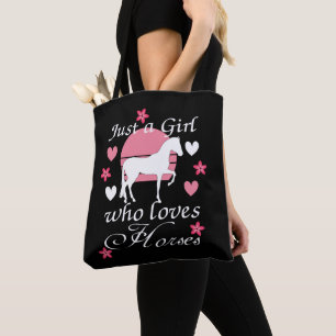 Tote Bag Juste Une Fille Qui Aime Les Chevaux En Rose Clair