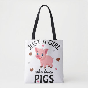 Tote Bag Juste une fille qui aime les cochons Cadeau