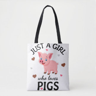 Tote Bag Juste une fille qui aime les cochons Cadeau