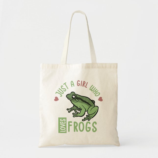 Tote Bag Juste une fille qui aime les grenouilles Cadeaux a (Devant)