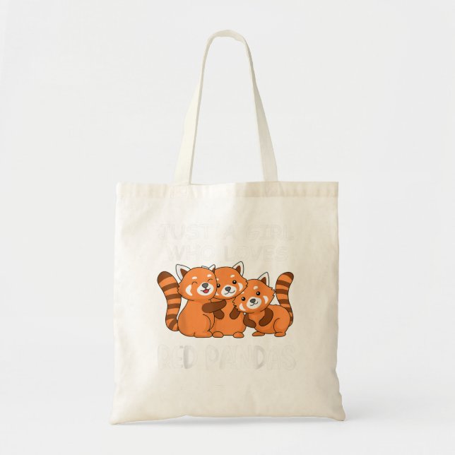 Tote Bag Juste Une Fille Qui Aime Les Pandas Rouges Cadeaux (Devant)