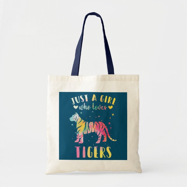 Tote Bag Juste une fille qui aime les tigres Aquarelle Tige (Devant)
