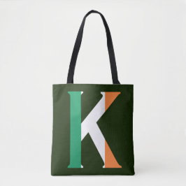 Tote Bag K Monogramme superposé sur le pavillon irlandais