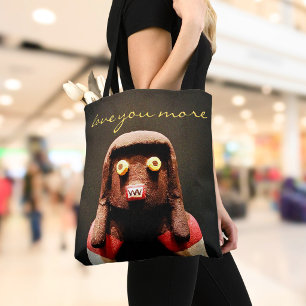 Tote Bag Kachina Doll Face Photo Love You Plus Script migno