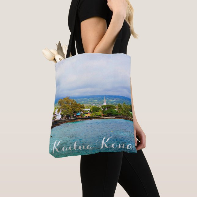 Tote Bag Kailua Kona Pier Hawaii Art numérique de peinture  (De près)