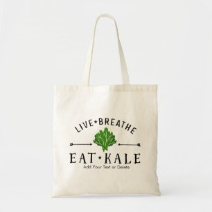 Tote Bag Kale Végétarien Vivant Respire Manger Kale Perso