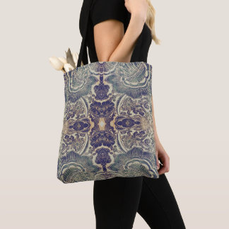 Tote Bag Kaléidoscope floral noir