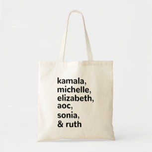 Tote Bag Kamala, AOC, RBG, Ruth Bader Michelle Obama