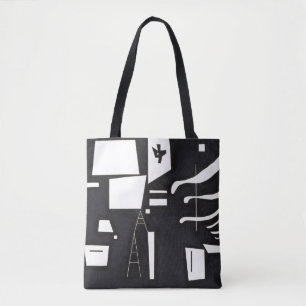 Tote Bag Kandinsky - Blanc - doux et dur,
