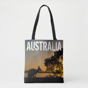Tote Bag Kangaroo au coucher du soleil en Australie