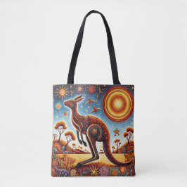 Tote Bag Kangaroo Aussie style d'art autochtone Faune