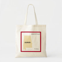 Tote Bag - Karte des Bundesstaates Alabama mit Sta