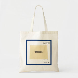 Tote Bag - Karte des Bundesstaates Wyoming mit Sta Tragetasche