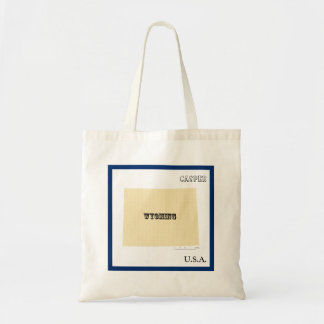 Tote Bag - Karte des Bundesstaates Wyoming mit Sta Tragetasche