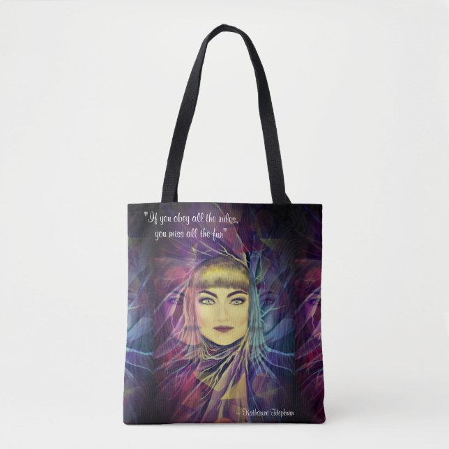 Tote Bag Katharine Hepburn - Citation féministe inspirante (Devant)