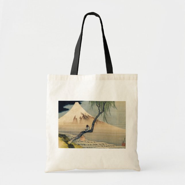 Tote Bag Katsushika Hokusai - Garçon regardant le Mont Fuji (Devant)