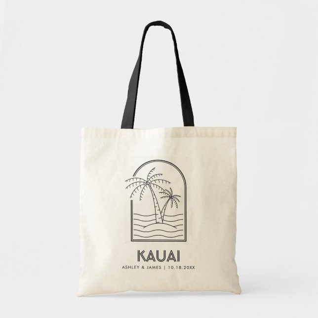 Tote Bag Kauai Hawaii Mariage Week-end Destination (Devant)