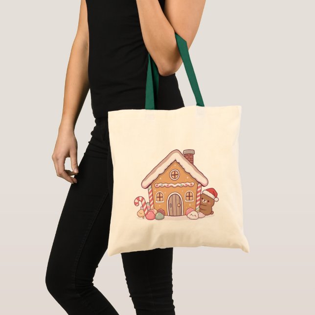 Tote Bag Kawaii Christmas House Tote Bags (Devant (produit))