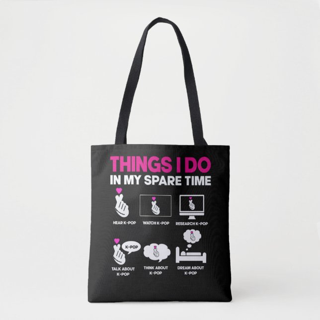 Tote Bag Kawaii est une fille accro à K-Pop (Devant)