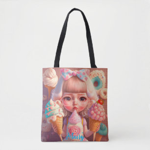 Tote Bag Kawaii fille mignonne avec des glaces