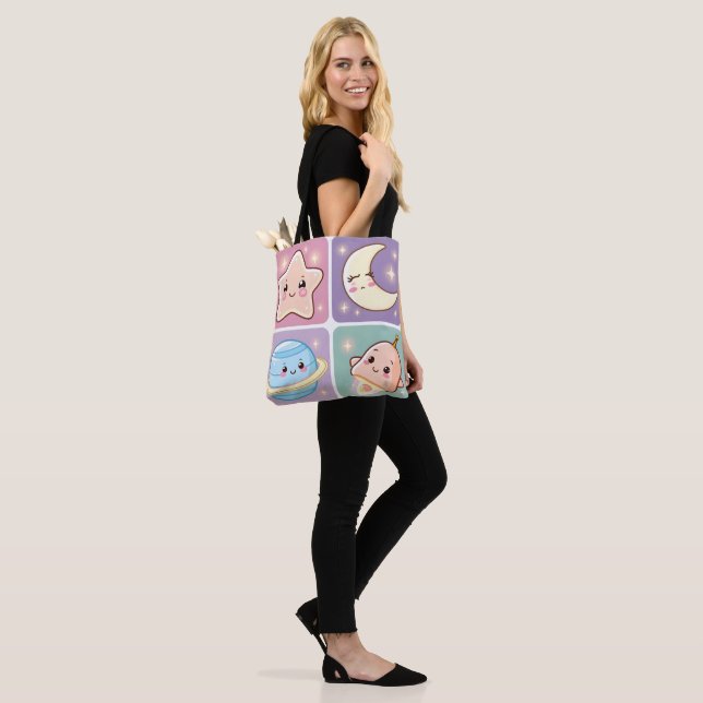 Tote Bag Kawaii Galaxy Friends Fourre-tout (Sur le modèle)