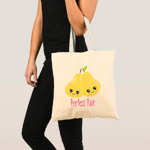 Tote Bag Kawaii Pear Couple Parfait Paire Funny Pun