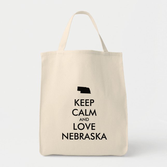 Tote Bag KEEP CALM et LOVE NEBRASKA (Devant)