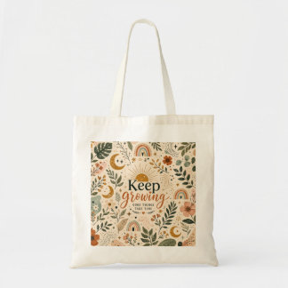 Tote Bag Keep Growing Boho Botanical Crossbody Bag | Floral