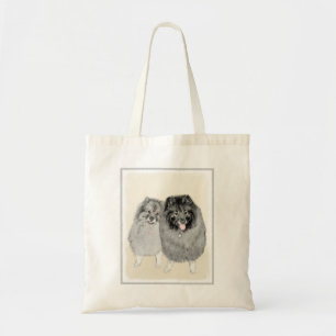 Tote Bag Keeshond Maman et Son Peinture - Art Chien origina