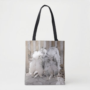Tote Bag Keeshonds at the Gate Painting - Original Dog Art