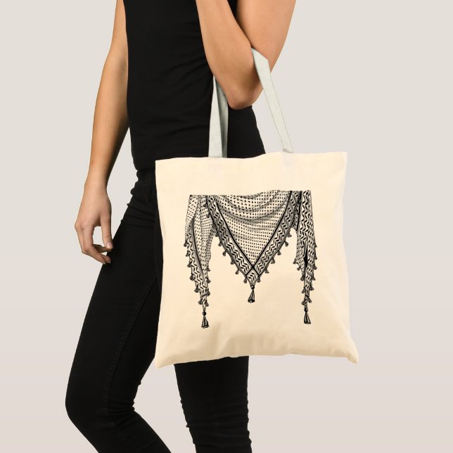 Tote Bag Keffiyeh Écharpe palestinienne tissu traditionnel (Devant (produit))