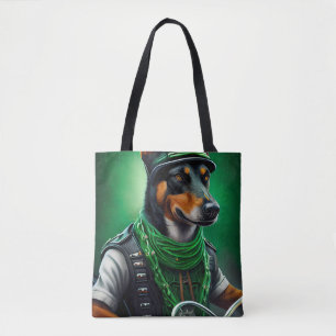 Tote Bag Kelpie australien conduisant un vélo pour la Saint
