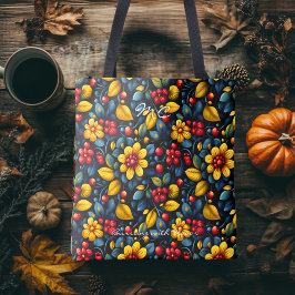 Tote Bag Khokhloma Twist Floral traditionnel Art populaire
