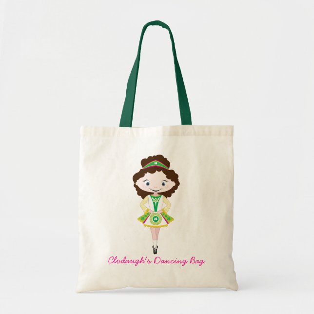 Tote Bag KIDLETS danseuse irlandaise dansant cheveux châtai (Devant)