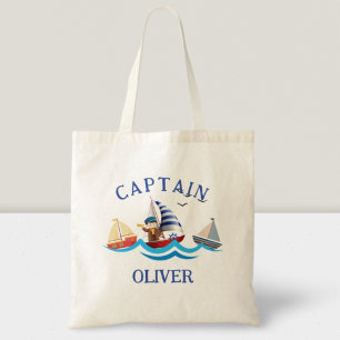 Tote Bag Kids Nautical Boat Captain Personnalisé