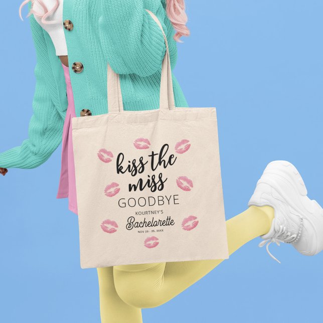 Tote Bag Kiss The Miss Goodbye Bachelorette Party (Créateur téléchargé)