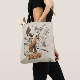 Tote Bag Kitsune - Conception traditionnelle de streetwear 