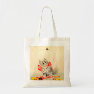 Tote Bag Kitten avec ruban rouge